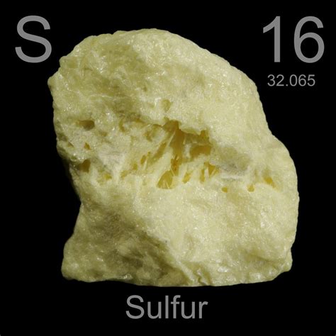 Native Sulfur From Jensan Set A Sample Of The Element Sulfur In The