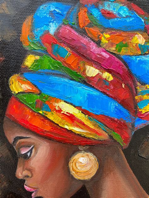 African Queen Painting African American Art Original Wall Art Etsy