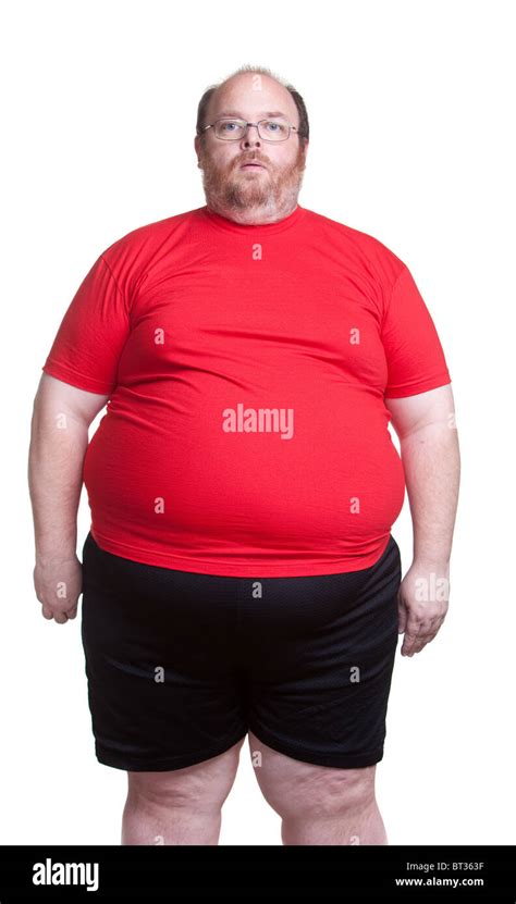 Obese Man At Lbs Front Stock Photo Alamy