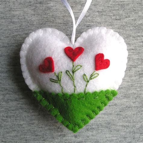 Felt Heart Ornament Etsy