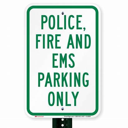 Police Fire Ems Parking Signs