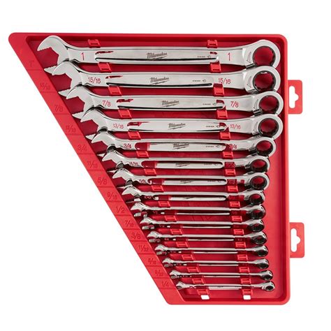 Milwaukee 48 22 9416 15pc Ratcheting Combination Wrench Set Sae