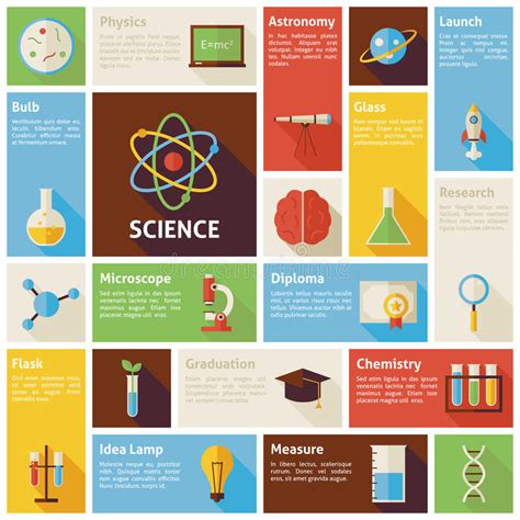 Infographic Avec Des Symboles De La Science Et Technologie Illustration