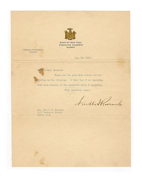 Lot Detail Franklin D Roosevelt Signed Letter