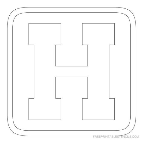 Printable Block Letter Stencil H Letter Stencils To Print Free