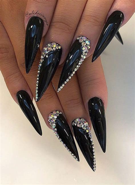 Stiletto Nails Black Designs