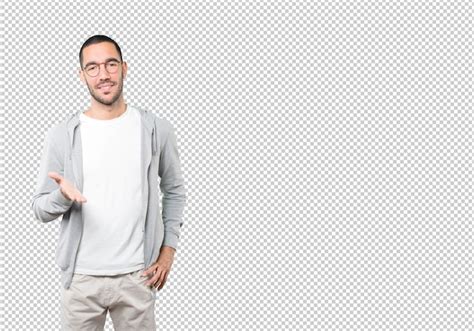 Premium Psd Young Man Waving With His Hand