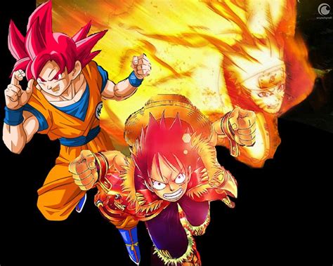 Goku Naruto And Luffy Anime Dragon Ball Super Anime King Naruto