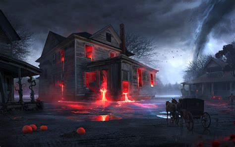 1680x1050 Resolution Spooky Halloween House 1680x1050 Resolution