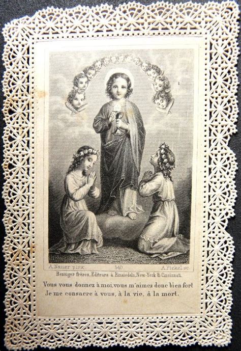 Antique Catholic Prayer Card Religious Collectable Paris Jesus Paper