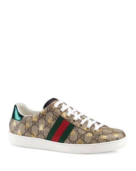 Gucci Womens New Ace Gg Supreme Sneaker With Bees Bloomingdales