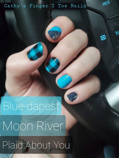 Blue Dapest Moon River Plaid About You Color Street Nails Mixed