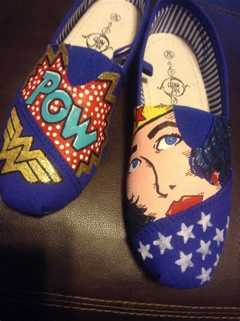 Items Similar To Wonder Woman Hand Painted Custom Shoes On Etsy