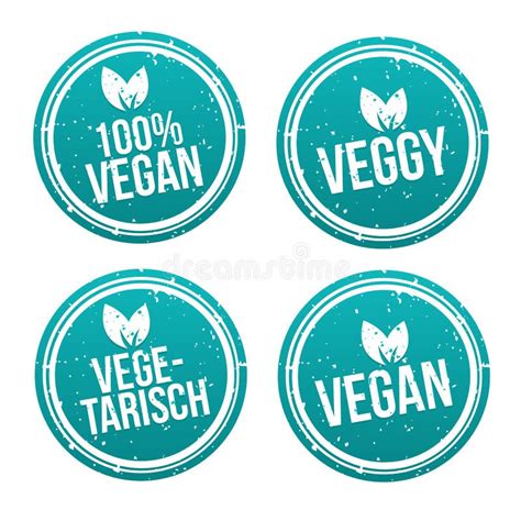 100 Vegan Badge Vegan Button Stock Vector Illustration Of Hand