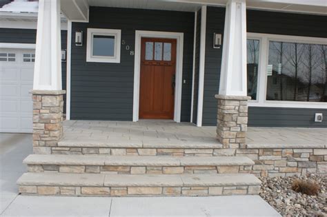 Front porch w stone ak britton. Front Porch - Traditional - Porch - Other - by Garon ...
