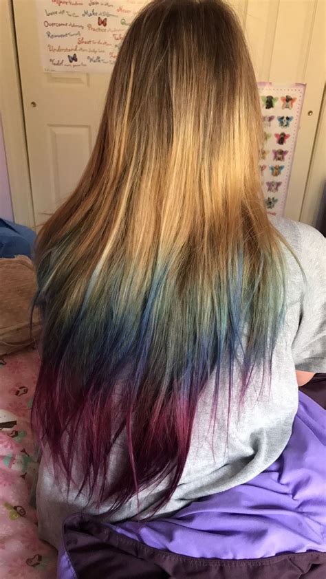 Rainbow Dip Dye With Punky Color Punky Color Long Hair