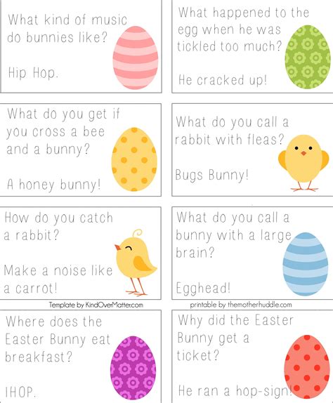 Free Printable Easter Lunch Box Jokes Easter Lunch Easter Jokes