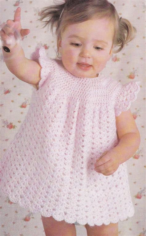 Baby Crochet Dress Vintage Crochet Pattern Pretty Baby Dress Etsy