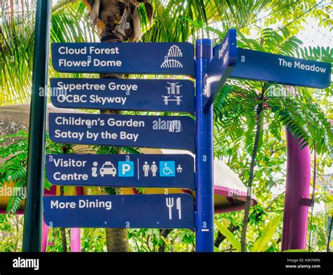 Gardens By The Bay Sign Post Stock Photo Alamy