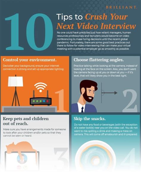 Infographic 10 Tips To Crush Your Next Video Interview Brilliant
