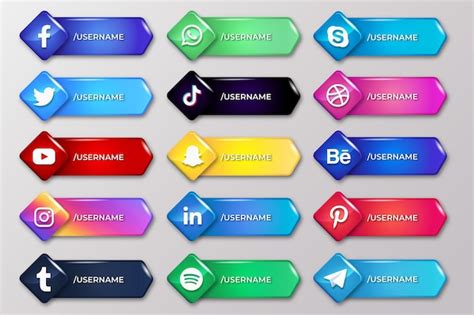 Premium Vector Collection Of Social Media Lower Thirds Icons Template
