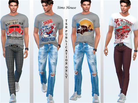The Sims Resource Mens T Shirt With Car Print