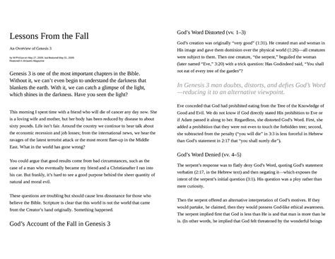 Lessons From The Fall Answers In Genesis Genesis 3 Is One Of The Most