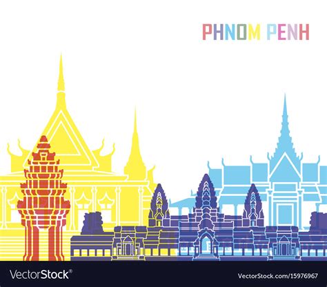 Phnom Penh Skyline Pop Royalty Free Vector Image