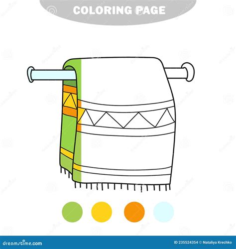 Simple Coloring Page Towel Hanging On A Towel Holder Coloring Book