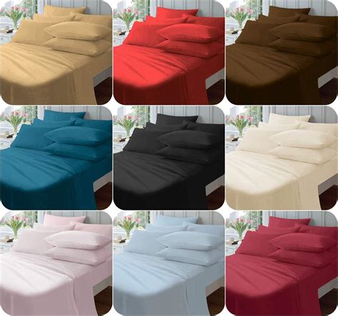 Voice7 Soft Thermal Flannelette Flat Bed Sheets 10 Colors 100