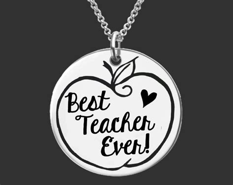 Best Teacher Ever Necklace | Gift for Teacher | Best teacher ever, Teacher gifts, Best teacher