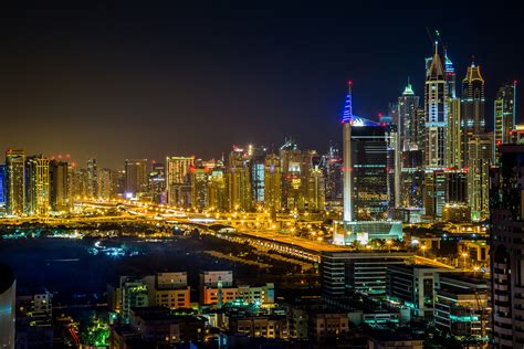 United Arab Emirates Houses Dubai Megapolis Night Cities