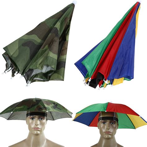 New Arrival Portable 55cm Useful 2 Colors Umbrella Hat For Camping