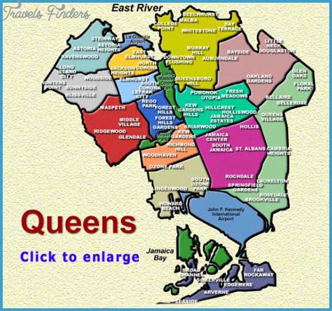 New York Map Queens Travelsfinderscom
