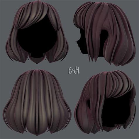 3d Hair Style For Girl V57 3d Model Hair Reference How To Draw