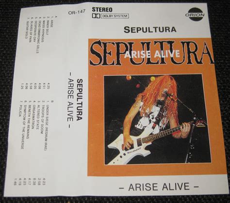 Sepultura Arise Alive 1991 Cassette Discogs