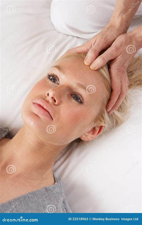 Woman Having Shiatsu Massage To Head Stock Image Image Of Practitioner Inside 22518963