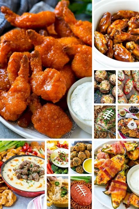 A Compilation Of Super Bowl Appetizer Recipes Including Nachos Shrimp