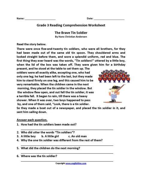 Free Printable 4th Grade Reading Comprehension Worksheets I Used This