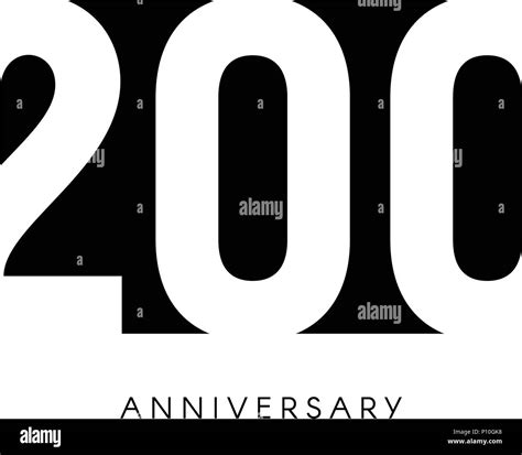 Two Hundred Anniversary Minimalistic Logo Two Hundredth Years 200th Jubilee Greeting Card