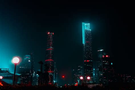 High Rise Buildings During Nighttime Hd Wallpaper Peakpx
