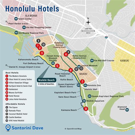 Honolulu Hotel Map Best Areas Neighborhoods And Places To Stay