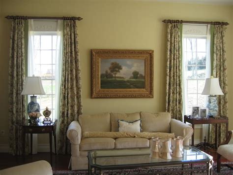 Ragan cain living room mark sikes mountain brook alabama veranda magazine pale yellow walls chintz curtains katie considers. provence cream benjamin moore | RE: finding the right pale ...