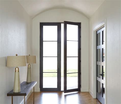 Pella Architect Series Contemporary Wood Hinged Patio Doors Pella