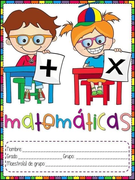 More images for caratula para cuadernos de matematicas » Pin de Lilian Rosas en viñetas | Caratulas para cuadernos ...