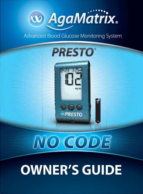 The tire sensors check ssm or the equivalent to query deeper in and see if the code are resident in the tpms processor and if the system is actually 'hearing' the sensor broadcasts. AGAMATRIX PRESTO OWNER'S MANUAL Pdf Download | ManualsLib