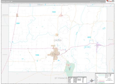 Cross County Ar Wall Map Premium Style By Marketmaps Mapsales