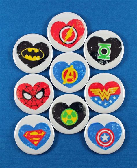 Superhero Hearts Valentines Day Magnets Random Set Of 30 Diy Xmas
