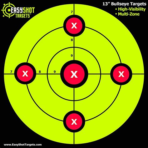 100 Pack 13 Bullseye Targets Fluorescent Green Super Saver Bundle