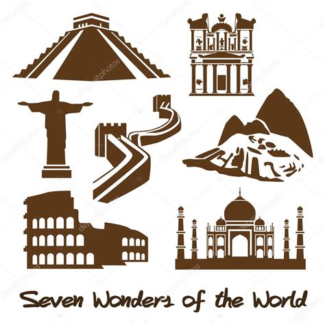 Seven Wonders Of The World — Stock Vector © Glorcza 39482451